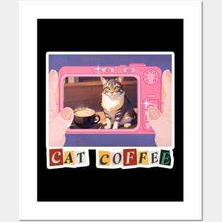 Cat Coffee Lover Posters and Art